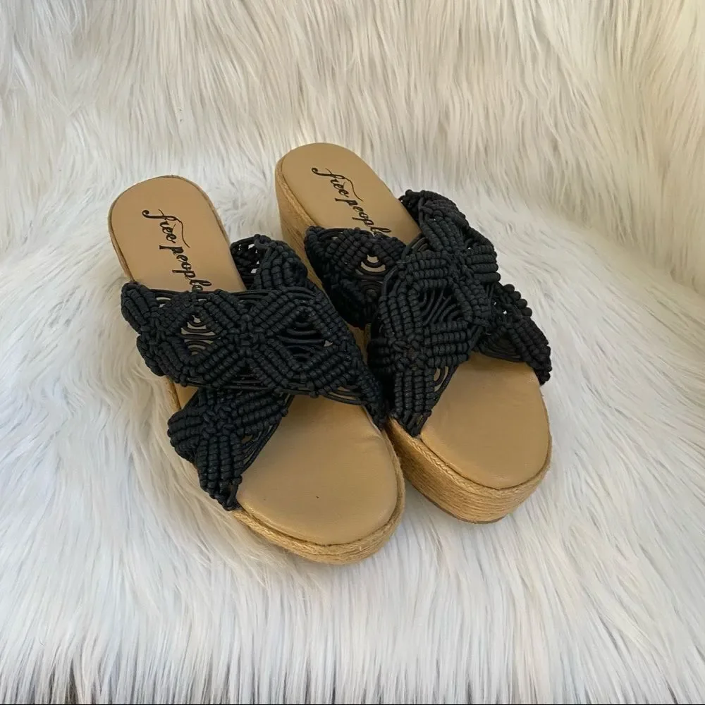 NEW Free People black highline platform sandals 11